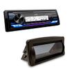 JVC KD-X38MBS Marine Digital Media Receiver with Bluetooth, USB, SiriusXM Ready, Conformal Coated PCB with Creative Audio CAMC1B Marine Single DIN Radio Mounting Kit with Retractable Cover (Black) view 1