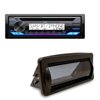 JVC KD-T92MBS Marine CD Receiver Bluetooth, USB, Backlit Display, Conformal Coated PCB, 13-Band EQ, Variable-Color Illumination, JVC Remote App Compatibility with Creative Audio CAMC1B Marine Single