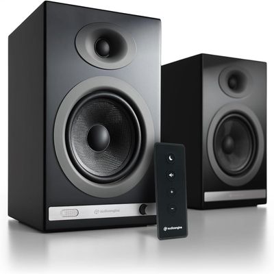 Audioengine HD5 Premium Powered Speakers | 150W Audiophile-Grade Bluetooth 5.0 with aptX HD | Built-in 24-Bit DAC | Real Wood Veneer | Bookshelf Speakers for Home Audio, Studios & Vinyl