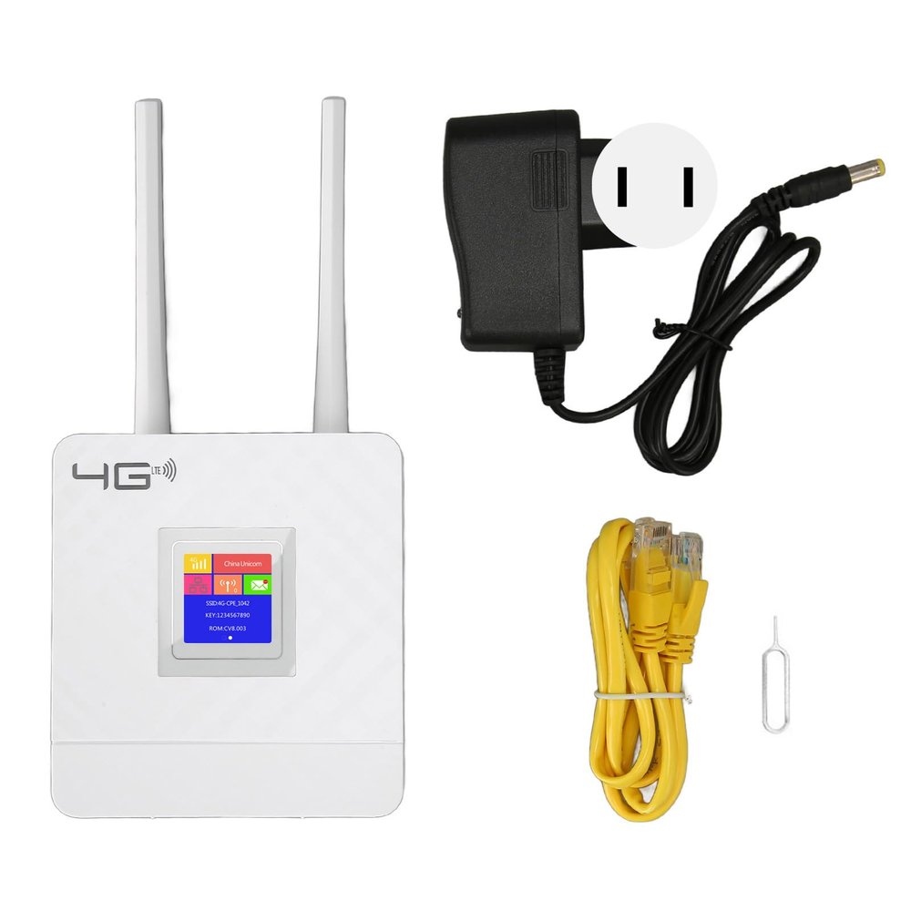 4G LTE Modem Router, Unlocked, SIM Card Slot, 1200Mbps Mesh WiFi, High Gain Antennas (US Plug)