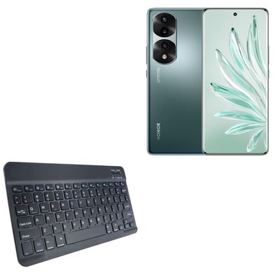 BoxWave Keyboard Compatible with Honor 70 Pro - SlimKeys Bluetooth Keyboard, Portable Thin with Chiclet-Style Keys - Jet Black