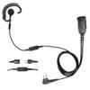 PRYME SNAP Series - 1-Wire Lapel Microphone with Braided Fiber Cable - Fits Motorola 2-pin radios - with Ear Hanger (Hook) Earphone (SNP-1W-03-Kit2) view 1