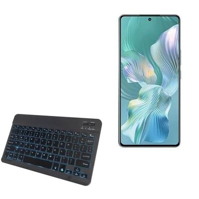 BoxWave Keyboard Compatible with Honor 80 Pro Flat - SlimKeys Bluetooth Keyboard - with Backlight, Portable Slim LED 7 Colors - Jet Black