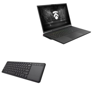 BoxWave Keyboard Compatible with Eluktronics MECH-17 GP - MediaOne Keyboard with TouchPad, USB Fullsize PC Wireless TrackPad - Jet Black