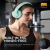 Picun B8 Bluetooth Over Ear Headphones, 120H Playtime with 3 EQ Modes, Low Latency, Hands-Free Calls, Deep Bass for Travel, Home, Office & PC (Cyan) view 2