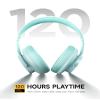 Picun B8 Bluetooth Over Ear Headphones, 120H Playtime with 3 EQ Modes, Low Latency, Hands-Free Calls, Deep Bass for Travel, Home, Office & PC (Cyan) view 3