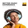 Picun B8 Bluetooth Over Ear Headphones, 120H Playtime with 3 EQ Modes, Low Latency, Hands-Free Calls, Deep Bass for Travel, Home, Office & PC (Cyan) view 4