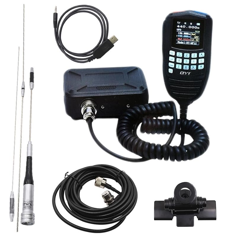 KT-9900 Radio Mini Walkie Talkie Mobile Car Radio Handheld Microphone 25W High Power Tranceiver 200CH Long Range with 7900 Antenna, Cable, Clip and Programming Cable