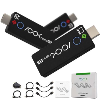 RGBlink 4K Wireless HDMI Transmitter and Receiver Kit,Plug and Play,Wireless HDMI Extender One Transmitter and Two Receivers, Supports Laptop to Dual Monitors for Meetings Live Broadcasts