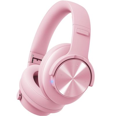 Picun B8 Headphones Wireless Bluetooth, 120H Bluetooth Headphone Over Ear with 3EQ Music Modes, Hands-Free Calls, Deep Bass Headphones for Travel Home Office Cellphone PC (Pink)