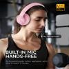 Picun B8 Headphones Wireless Bluetooth, 120H Bluetooth Headphone Over Ear with 3EQ Music Modes, Hands-Free Calls, Deep Bass Headphones for Travel Home Office Cellphone PC (Pink) view 2