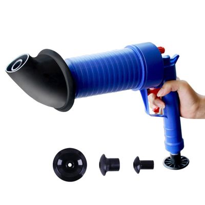 Drain Pump Cleaner,High Pressure Air Power Blaster Plunger Gun Unblock Adapters,Toilet Wash Basin Cleaner Opener for Home Bathroom