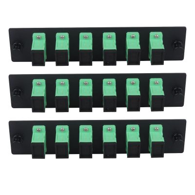 fyboptwu 6-Port SC APC SM Fiber Patch Panel with 6 Simplex Adapters, 3pcs