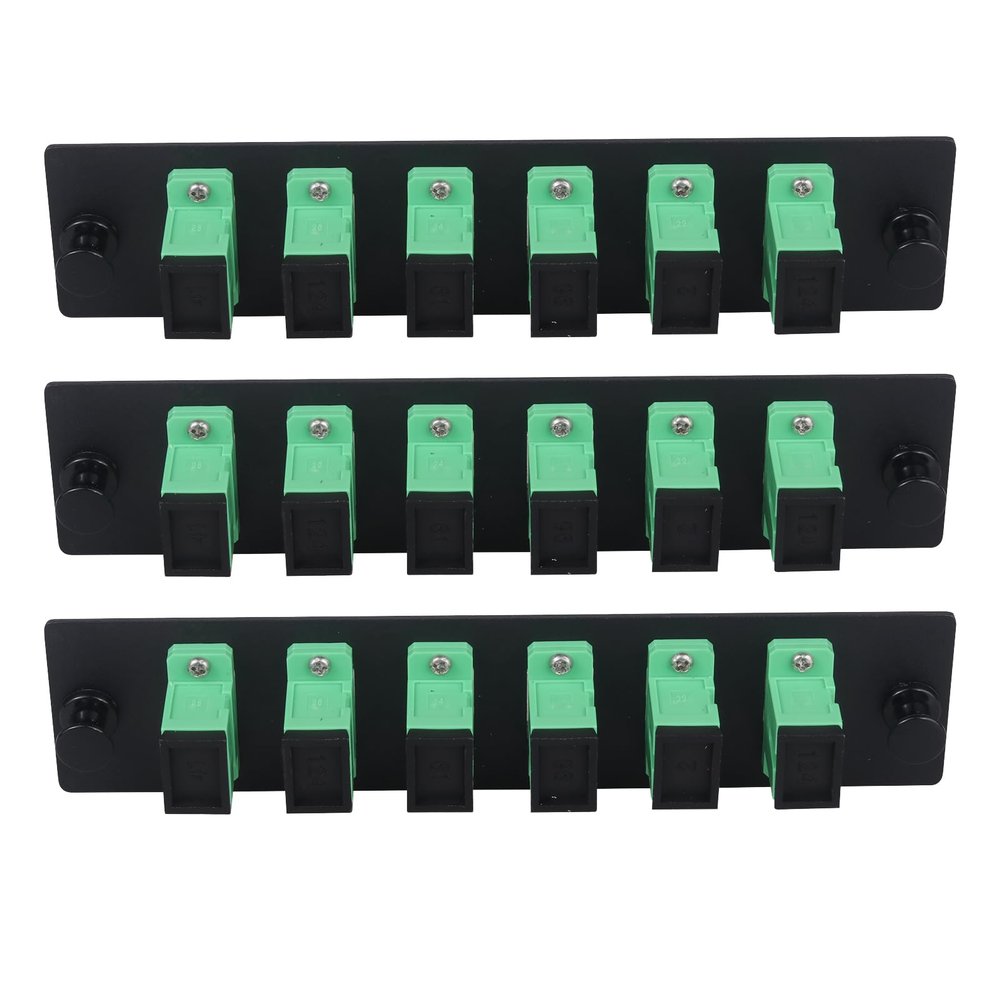 fyboptwu 6-Port SC APC SM Fiber Patch Panel with 6 Simplex Adapters, 3pcs