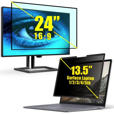 FILMEXT Removable 24 Inch Blue Light Screen Filter for Monitor 16:9 Frameless Monitor, Microsoft Surface Laptop 1/2/3/4/5 th Gen 13.5 inch Fully Removable Privacy Screen Protector Filter