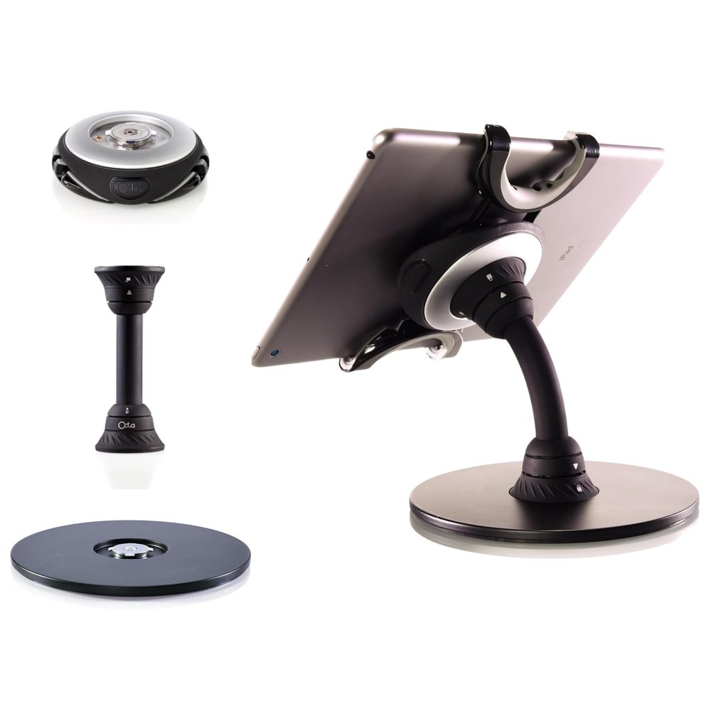 OCTA Rhino Modular 360 Adjustable Tablet Mount Stand and Holder with Weighted Base for iPad Pro, iPad mini or iPad, Kindle, Surface, Galaxy and Large Smartphones, Point of Sale, Digital Easel