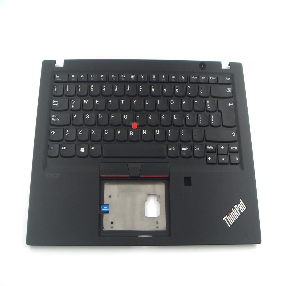 Bayjebu Parts for Lenovo ThinkPad T490S T495S Palmrest Keyboard Bezel Latin Spanish Non-Backlit for Fingerprint 02HM438