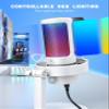 FIFINE Gaming RGB Microphone and Podcast Boom Arm Bundle,USB Condenser Microphone with 3.5mm Headphone Jack,Mute Button,Mic Stand with Low Profile,Cable Management for Live Streaming(A8W+BM88W) view 2