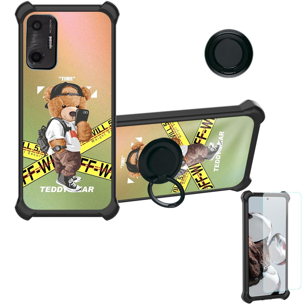 Aroepurt Vortex ZG65 Case Compatible with Vortex ZG65 Phone Case Cover [with Tempered Glass Screen Protector][Ring Support][Golden Reflect Light] DJH-PZX