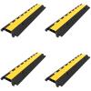 VEVOR 4 Pack Rubber Cable Protector Ramp 2 Channel Heavy Duty 66,000LB Load Capacity Cable Wire Cord Cover Ramp Speed Bump Driveway Hose Cable Ramp Protective Cover view 1