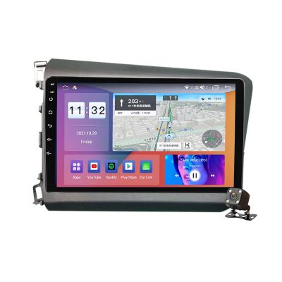 Android 12 Autoradio Car Stereo WiFi USB Bluetooth GPS Navigation Head Unit for Civic 2012-2015 Support FM RDS Carplay DAB+ DSP Car Entertainment System