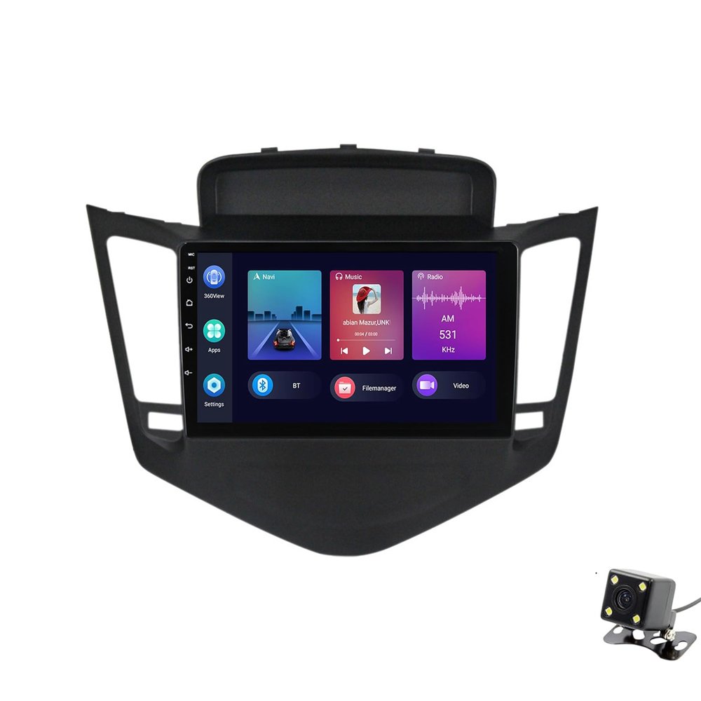 ADMLZQQ Double Din Car Stereo Multimedia with Bluetooth and 9" Touchscreen Android 11 for Chevrolet Cruze 2009-2014,with GPS/Car-Play Android/SWC/Backup Camera/Mirror Link/4G WiFi,Y2 2+32g
