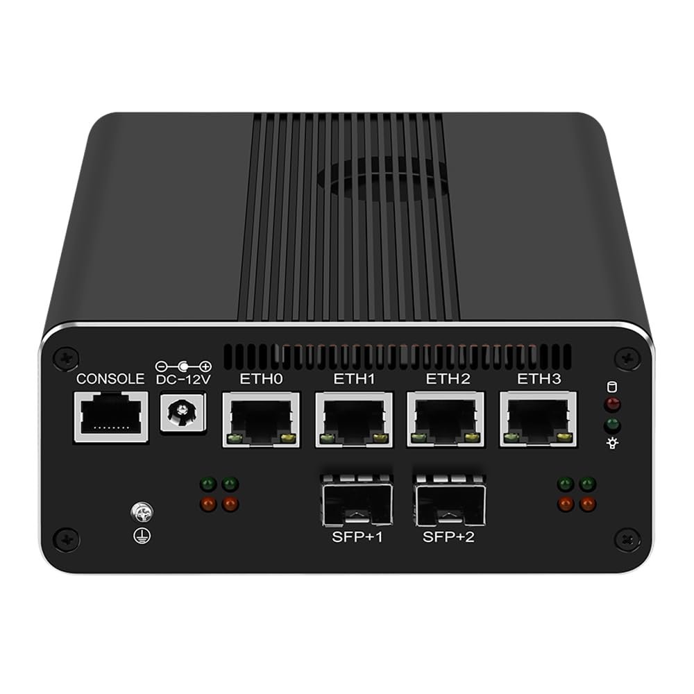 MOGINSOK 10GbE SFP+ Micro Firewall Appliance Mini PC, Intel Core i5 1240P 12C/16T 64GB DDR5 512GB PCIE SSD 4xIntel I226-V 2.5GbE 2*Intel 10Gb Network Card Firewall Home Server/Router 1xConsole