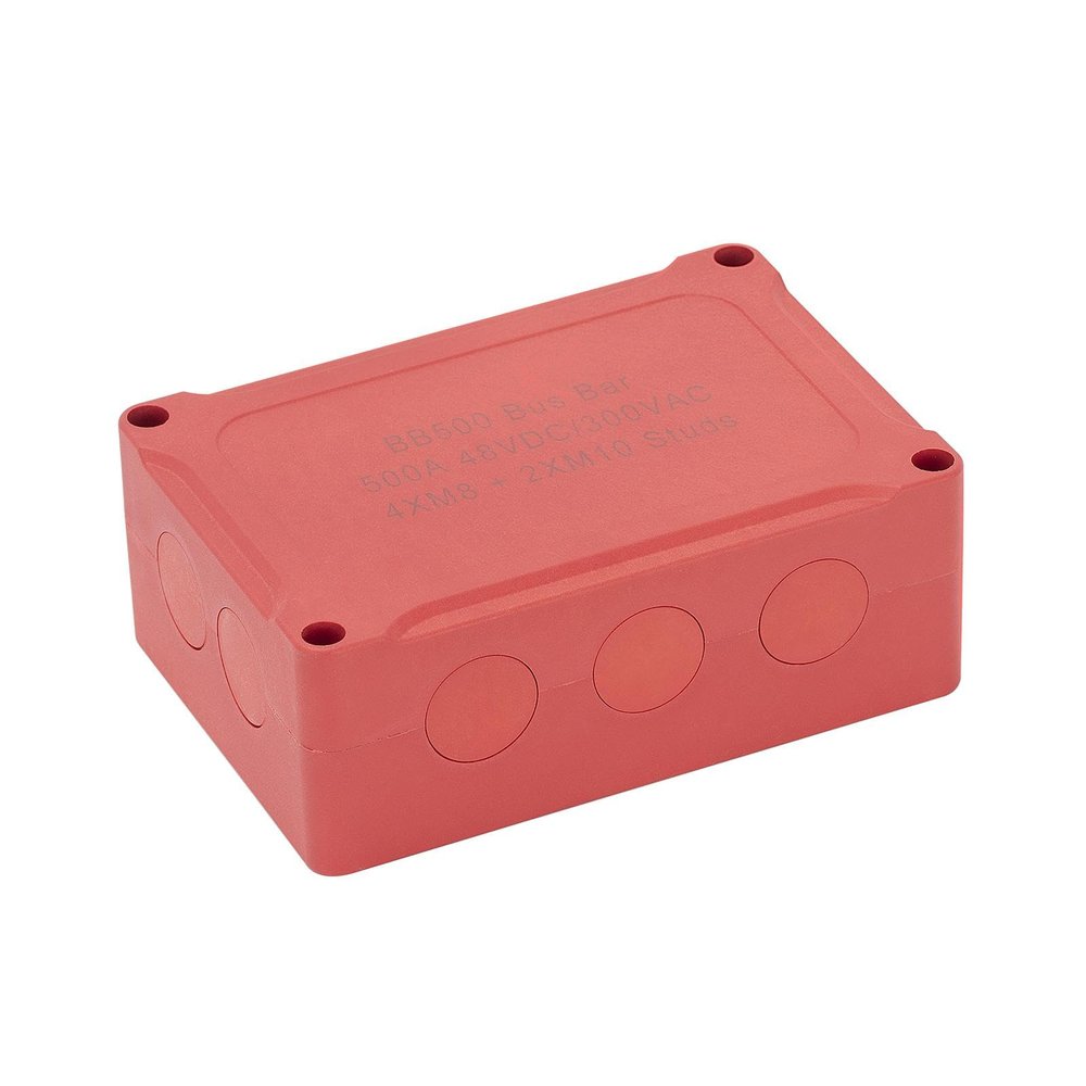 Almencla 500A Marine Bus Bar Busbar Box Big Power Distribution Block for Ship Direct Replaces, Red
