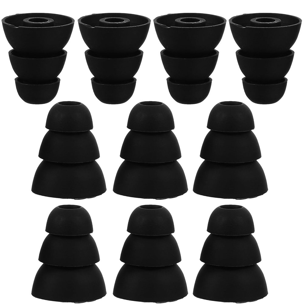 10 Pairs Triple Flange Earbud Replacement Tips Ear Earphone Covers Noise Isolation Eartips Earplug Ear Pads Cushion Size