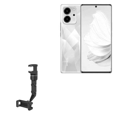 BoxWave Car Mount Compatible with Honor 80 SE - Rearview Mirror Car Mount, Rear View Mirror Adjustable GPS Car Mount - Jet Black