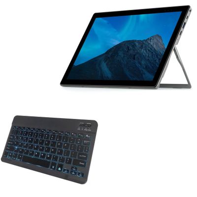 BoxWave Keyboard Compatible with Alldocube iWork 20 - SlimKeys Bluetooth Keyboard - with Backlight, Portable Slim LED 7 Colors - Jet Black