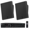 Audiosavings Bundle: Pair JBI SLP12/T-BK Sleek Low-Profile On Wall Mount 3" 70v Commercial Speakers Bundle with Rockville RCS80-1 60 Watt 70v Restaurant Amplifier/Bluetooth Receiver (2 Items) view 1