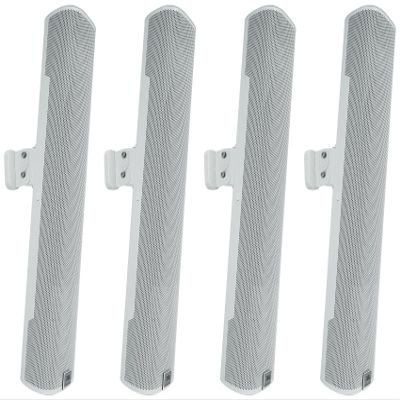 Audiosavings Bundle: (4) JBI COL600-WH 24" White 70V Commercial Slim Column Wall Mount Array Speaker