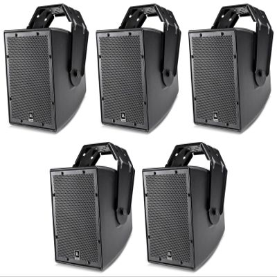 Audiosavings Bundle: (5) JBI AWC62-BK 6.5" 120w Black Indoor/Outdoor 70V Surface Mount Commercial Speaker