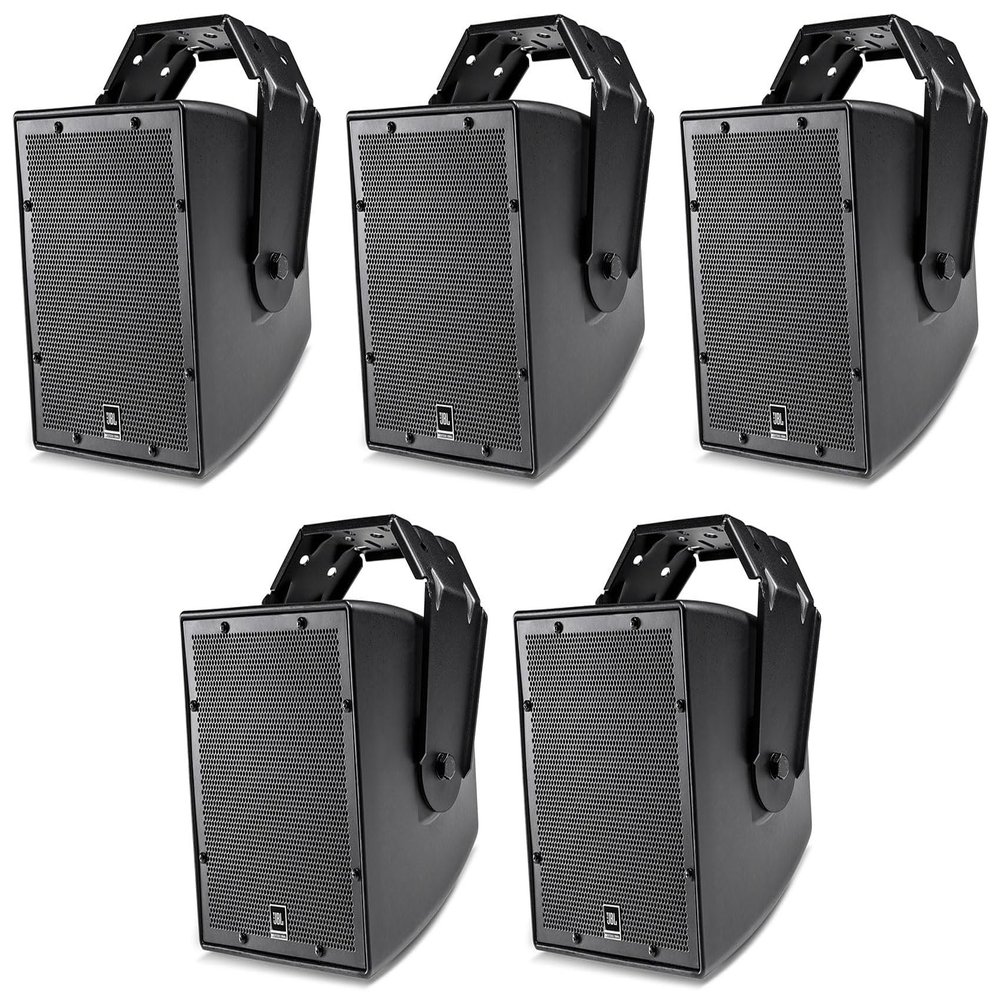 Audiosavings Bundle: (5) JBI AWC62-BK 6.5" 120w Black Indoor/Outdoor 70V Surface Mount Commercial Speaker