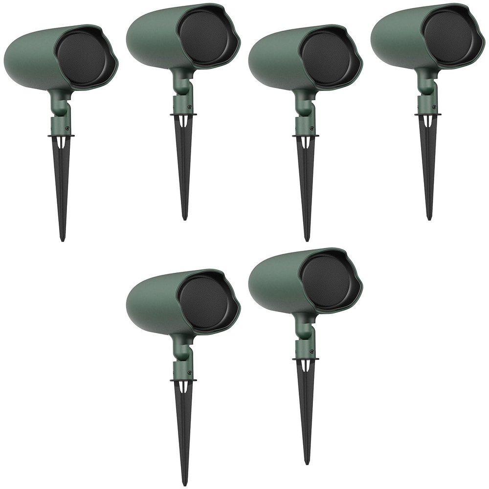 Audiosavings Bundle: (3) Pair JBI GSF3-GN 3" Landscape Ground Stake or Wall Mount 70v Commercial Speaker