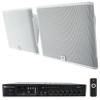 Audiosavings Bundle: Pair JBI SLP12/T-WH Sleek Low-Profile On Wall Mount 3" 70v Commercial Speakers Bundle with Rockville RCS80-1 60 Watt 70v Restaurant Amplifier/Bluetooth Receiver (2 Items) view 1