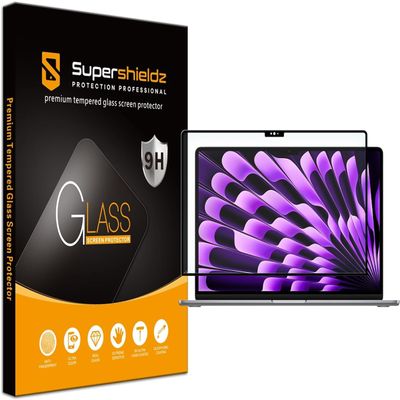 Supershieldz Designed for MacBook Air 15 inch (M4/M3/M2 Chip, 2023-2025) Tempered Glass Screen Protector, 0.33mm Anti Scratch, Bubble Free