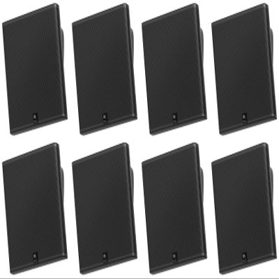 Audiosavings Bundle: (4) Pair JBI SLP14/T-BK Sleek Low-Profile On Wall Mount 4" 70v Commercial Speakers
