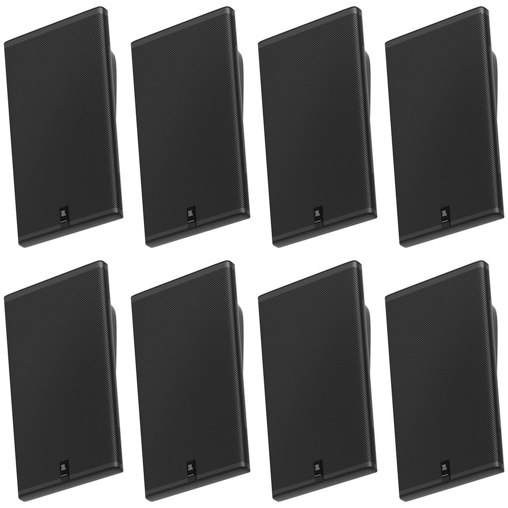 Audiosavings Bundle: (4) Pair JBI SLP14/T-BK Sleek Low-Profile On Wall Mount 4" 70v Commercial Speakers
