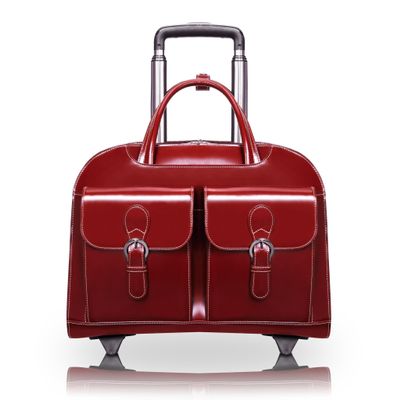15" Leather Wheeled Ladies' Laptop Briefcase