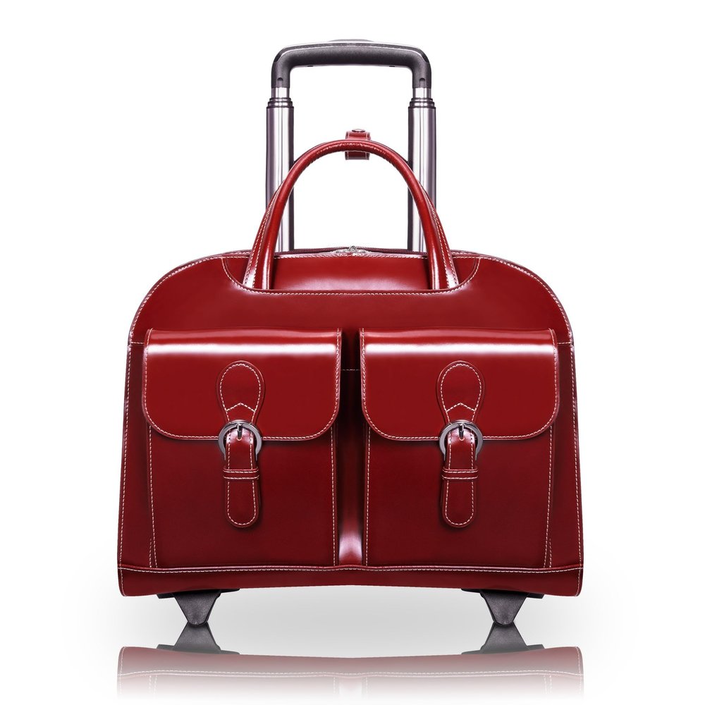 15" Leather Wheeled Ladies' Laptop Briefcase