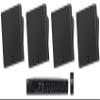 Audiosavings Bundle: (2) Pair JBI SLP12/T-BK Sleek Low-Profile On Wall Mount 3" 70v Commercial Speakers Bundle with Rockville RCS80-1 60 Watt 70v Restaurant Amplifier/Bluetooth Receiver (3 Items) view 1