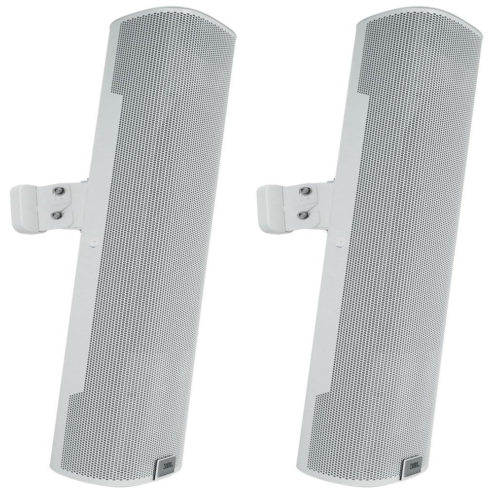 Audiosavings Bundle: (2) JBI COL600-WH 24" White 70V Commercial Slim Column Wall Mount Array Speaker