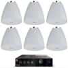 Audiosavings Bundle: (1) JBI CSMA1120 120w Commercial 70v Amplifier Mixer 4 Restaurant/Bar/Cafe Bundle with (6) Rockville PEN-525T White 5.25" 70V Hanging Pendant Speaker Commercial (7 Items) view 1