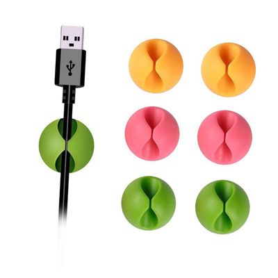 PartyKindom 6pcs Wire Hider Cord Management System Clip Cable Clips for Desk Wall Table Home Office