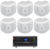 Audiosavings Bundle: (1) JBI VMA1120 Commercial/Restaurant 120W 70v Bluetooth Mixer/Amplifier, 5 Inputs Bundle with (6) Rockville Wet-D4 White Dual 4" Indoor/Outdoor Commercial 70V Speaker (7 Items) view 1