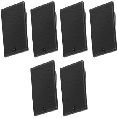 Audiosavings Bundle: (3) Pair JBI SLP14/T-BK Sleek Low-Profile On Wall Mount 4" 70v Commercial Speakers