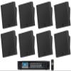 Audiosavings Bundle: (4) Pair JBI SLP12/T-BK Sleek Low-Profile On Wall Mount 3" 70v Commercial Speakers Bundle with Rockville RCS180-6 180 Watt 6 Zone 70v Restaurant Amplifier/Bluetooth (5 Items) view 1