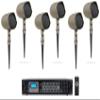 Audiosavings Bundle: (3) Pair JBI GSF3-TN 3" Landscape Ground Stake or Wall Mount 70v Commercial Speaker Bundle with Rockville RCS180-6 180 Watt 6 Zone 70v Restaurant Amplifier/Bluetooth (4 Items) view 1
